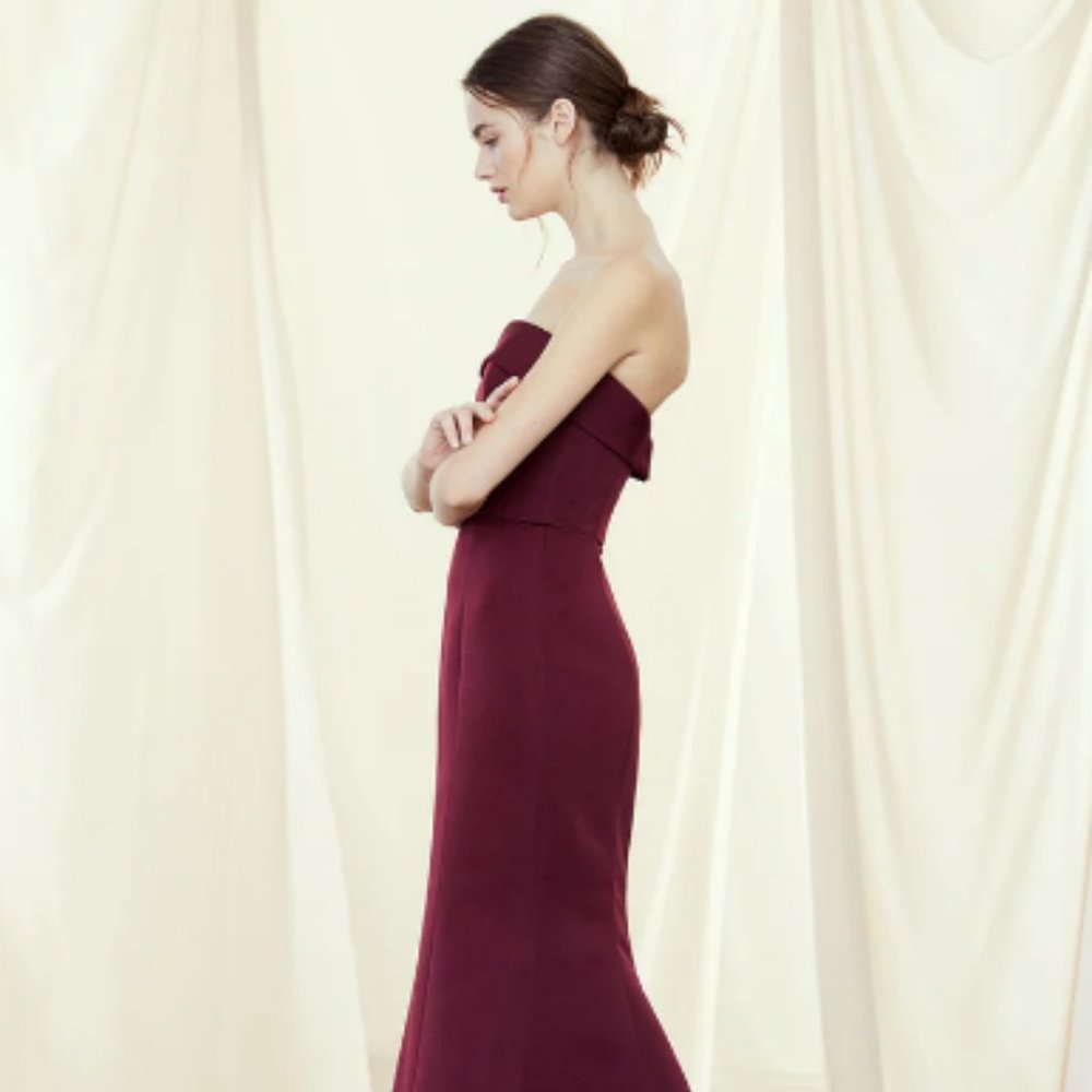 Amsale Jaylin Bridesmaid Dress (btw size 6/8, black)